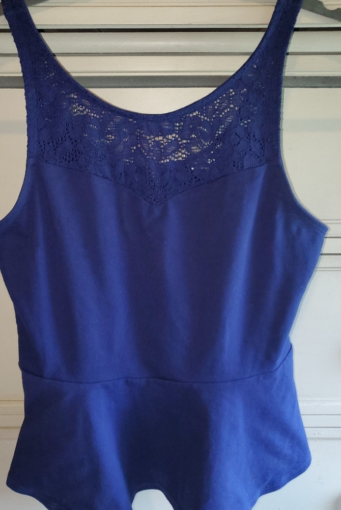 Express Fit/Flare Blue Top